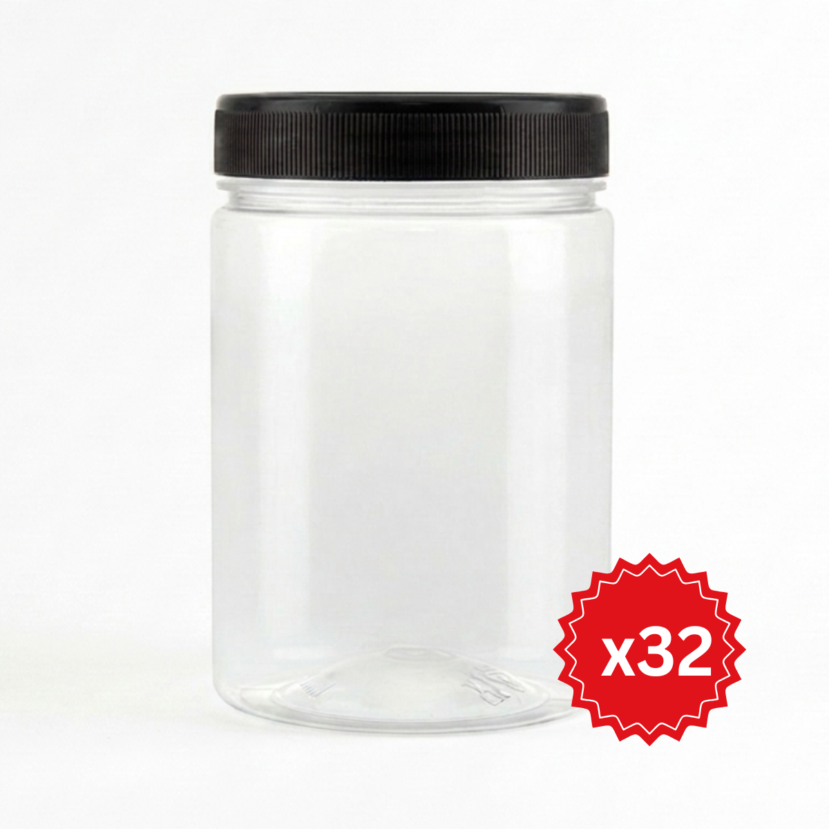 Premium 23 oz Clear Jars with Sleek Black Lids